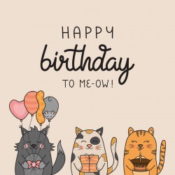 Bamboo Napkin 33x33 cm Happy Birthday To Meow - Chic Mic