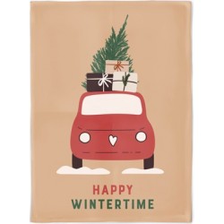 Torchon en coton biologique 50x70 cm Happy Wintertime - Chic Mic