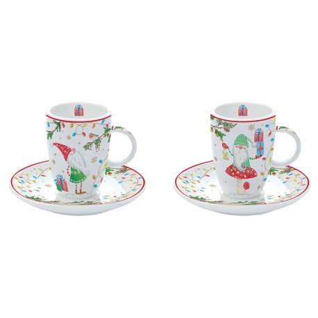 Coffret 2 tasses café 50 ml en porcelaine - Ready for Christmas