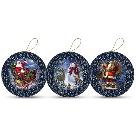 Boules de Noël papier mâché à garnir (3 assorties) - Blue Christmas