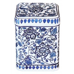 Boîte à thé 100g en métal - Blue & White