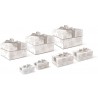 Set boîtes 3 carrées 4 rectangulaires ruban Noel - Silver Snowflakes