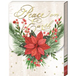 Pocket carnet de notes aimanté Noël - Peace Poinsettia
