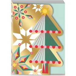 Pocket carnet de notes aimanté Noël - Gold Blue Tree