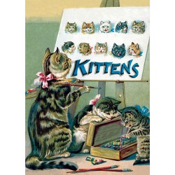 Carte double GM et enveloppe - Whimsical (kittens painter)