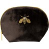 Velvet clamshell bag (black butterly) - Golden Botanical