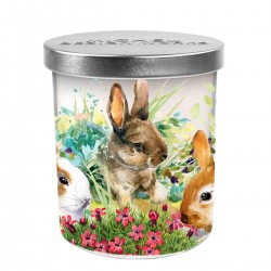Candle jar & lid - Bunny Meadow