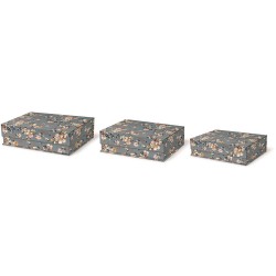 Set de 3 boîtes rectangulaires gigognes GM - Dusty Blooms