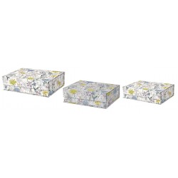 Set de 3 boîtes rectangulaires gigognes GM - Fresh Flowers Romance