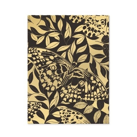 Pocket carnet de notes aimanté - Golden Botanicals (black butterfly)