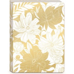 Carnet de notes couverture souple- Golden Botanicals (white dahlias)