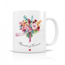 Mug céramique 350ml - Maman je t'aime (bouquet)