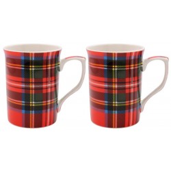 Coffret 2 mugs en porcelaine - Tartan