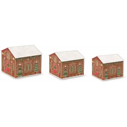 Set de 3 boîtes gigognes Noël GM forme maison- Gingerbread Tree House