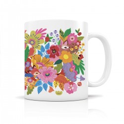 Mug ceramic 350ml - Forêt florale (animaux)