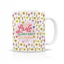 Mug ceramic 350ml - Retro love (flower power)