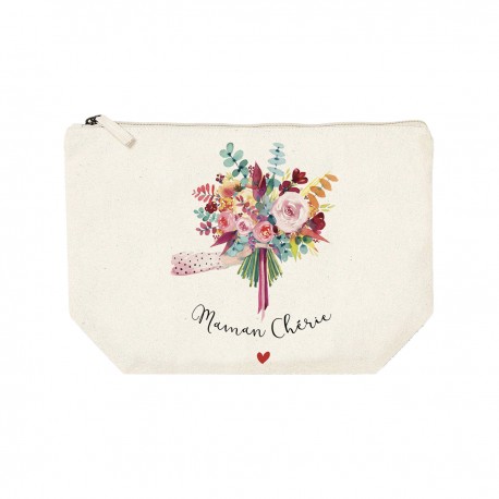 Trousse rectangulaire GM (28x20 cm) - Maman chérie (bouquet)