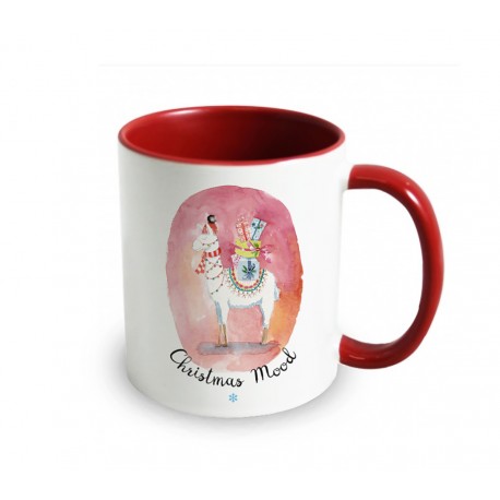 Mug céramique 350ml (int/anse rouge) - Christmas Mood