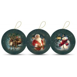 Set of 12 Christmas balls - December Nights (3 designs ass 10cm