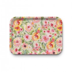 Tray recycled kraft (42x30 cm) - Spring floral