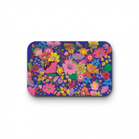 Plateau rectangulaire kraft (28x18 cm) - Forêt florale