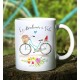Mug ceramic 350ml - Le bonheur à vélo (bleu)