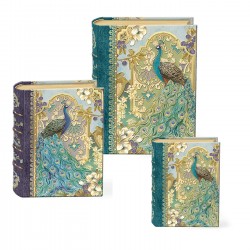 Nesting small book boxes Peacock