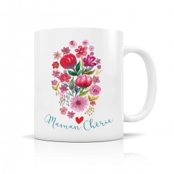 Mug céramique 350ml - Floral folk (maman chérie)