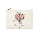 Trousse rectangulaire PM (20x13 cm) - Floral rose (maman chérie)
