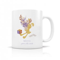 Mug ceramic 350ml - Bouquet d'amour (merci lapin)