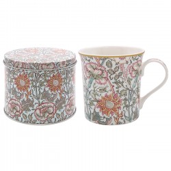 Mug in tin - W.Morris Pink&Rose