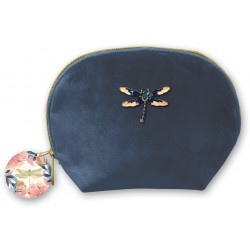 Velvet clamshell bag - Florette Dragonfly Navy