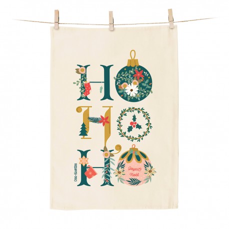 Torchon 100% coton bio (GOTS) - Ho Ho Ho