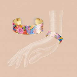 Brass bracelet 20mm - Forêt florale