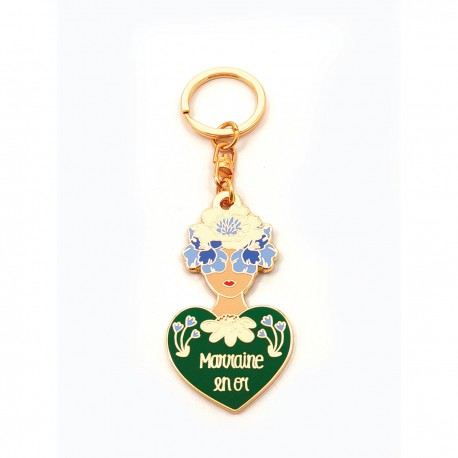 key ring - Marraine en or