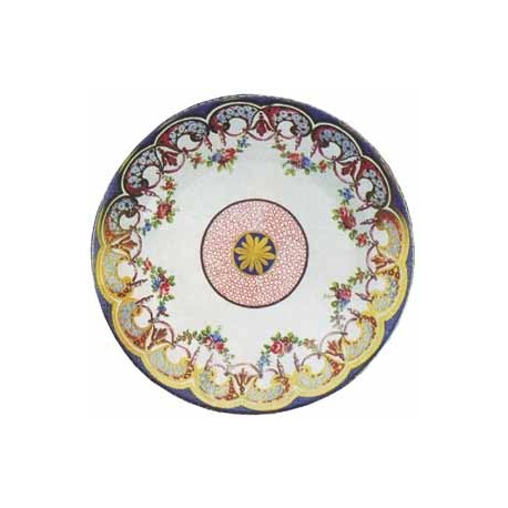 Assiette d'ornement en métal imprimé - Gold Daisy