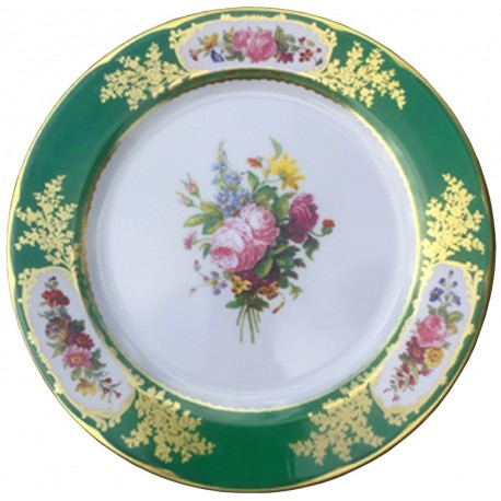 Assiette d'ornement en métal imprimé - Sevres Green