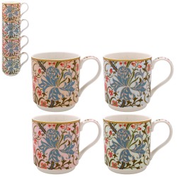 Coffret 4 mugs empilables en porcelaine - Golden Lily