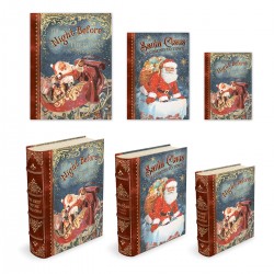 Set de 3 boîtes livres gigognes GM Noel - Santa