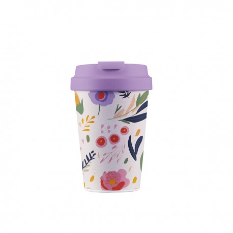 Mug de voyage 350ml (en P.L.A) Field flowers - Bioloco Plant Easy Cup