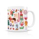 Mug ceramic 350ml - Noël Funky (pattern)