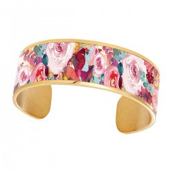 Brass bracelet 20mm - Floral (rose)