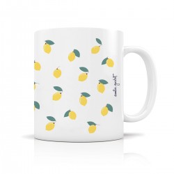 Mug céramique 350ml - Portrait d'un oiseau (citron pattern)