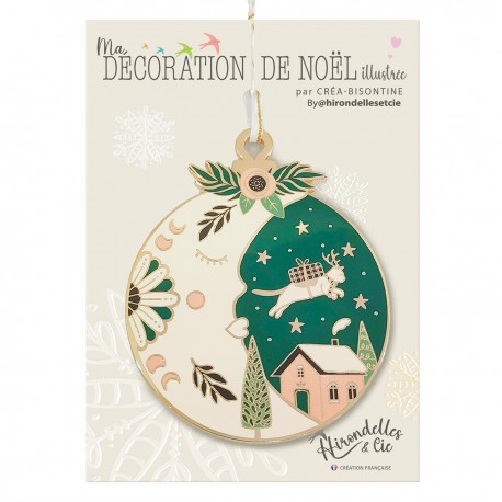 Décoration de Noël à suspendre (10 cm) - Ho Ho Ho (Lune)