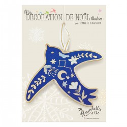 Christmas adornment - Hirondelle (bleu)