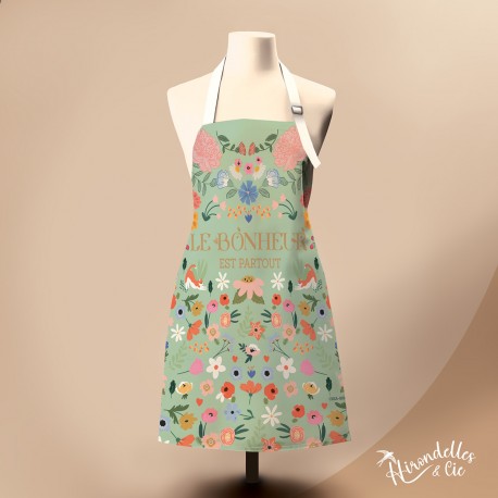 Apron 100% organic cotton (GOTS) - Le bonheur est partout