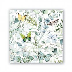 Pochette de 20 serviettes cocktail - Butterfly Fields