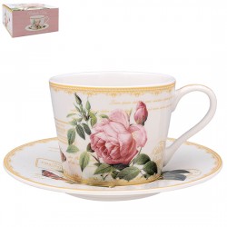 Cup and saucer - Redoute Rose