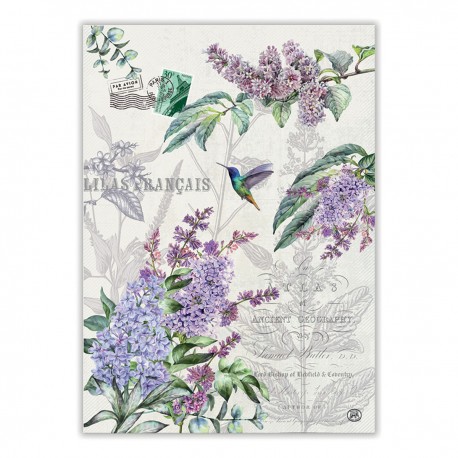 Torchon 100% coton - French Lilacs