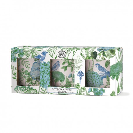 Coffret cadeau 3 bougies 70g - Cotton & Linen